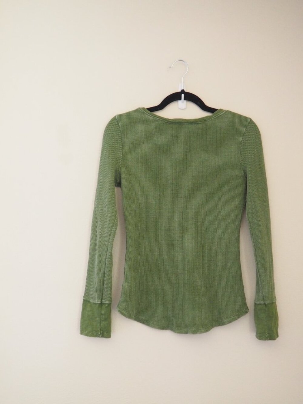 Anthropologie Pilcro Green Waffle Knit Long Sleeve Henley sz M - Picture 7 of 7